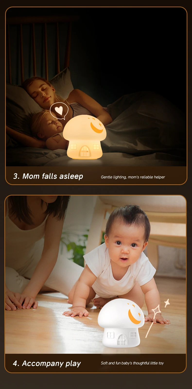 Mushroom Colorful Creative Small Night Light