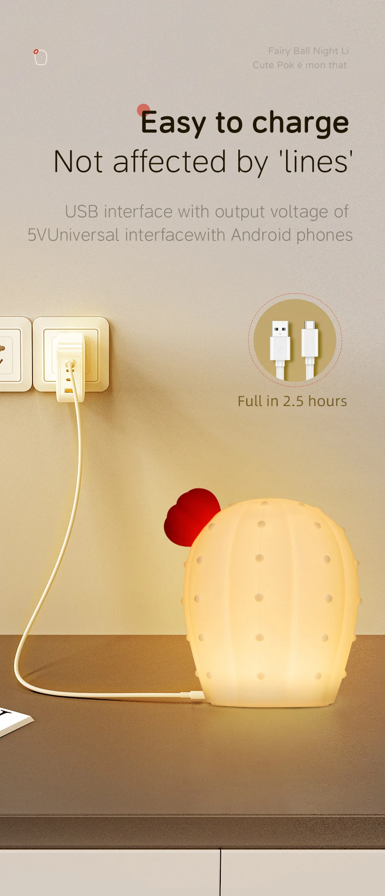 Cactus Colorful Creative Small Night Light