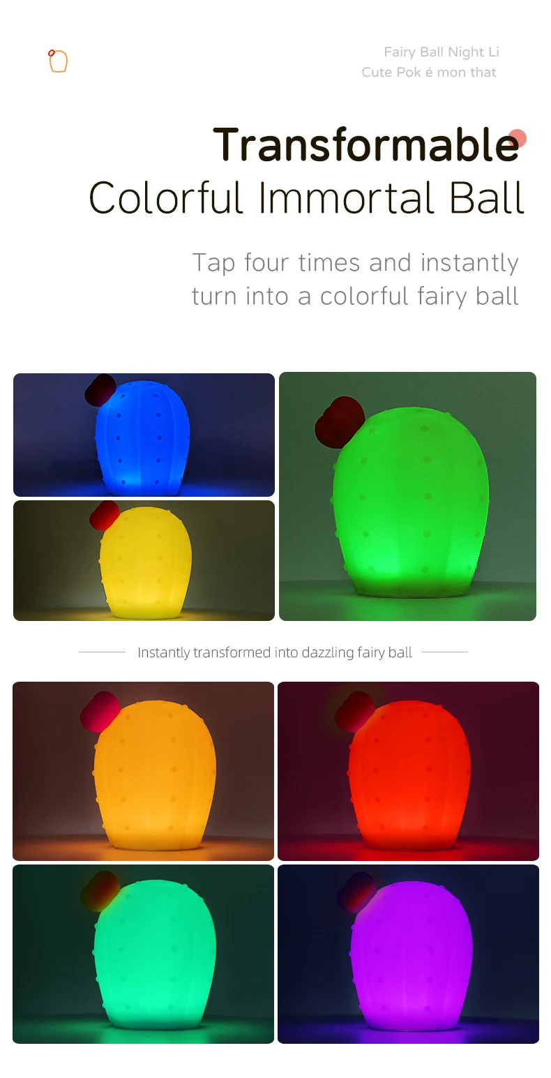 Cactus Colorful Creative Small Night Light