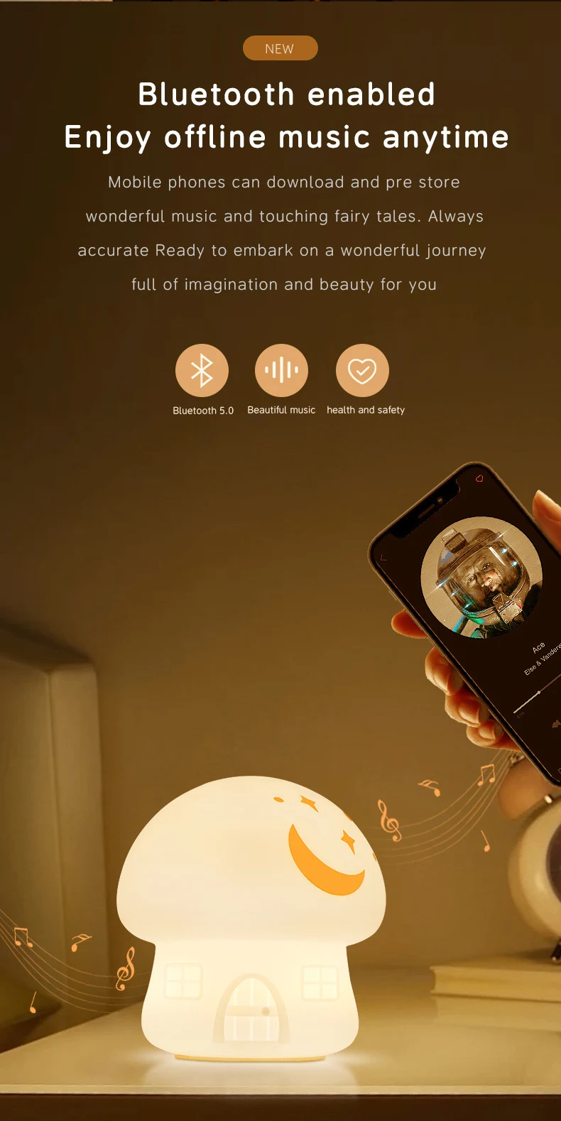 Mushroom Colorful Creative Small Night Light