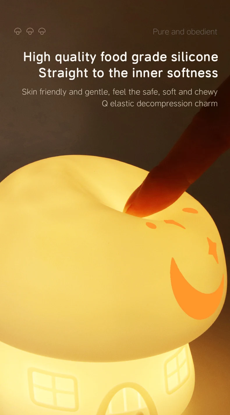 Mushroom Colorful Creative Small Night Light