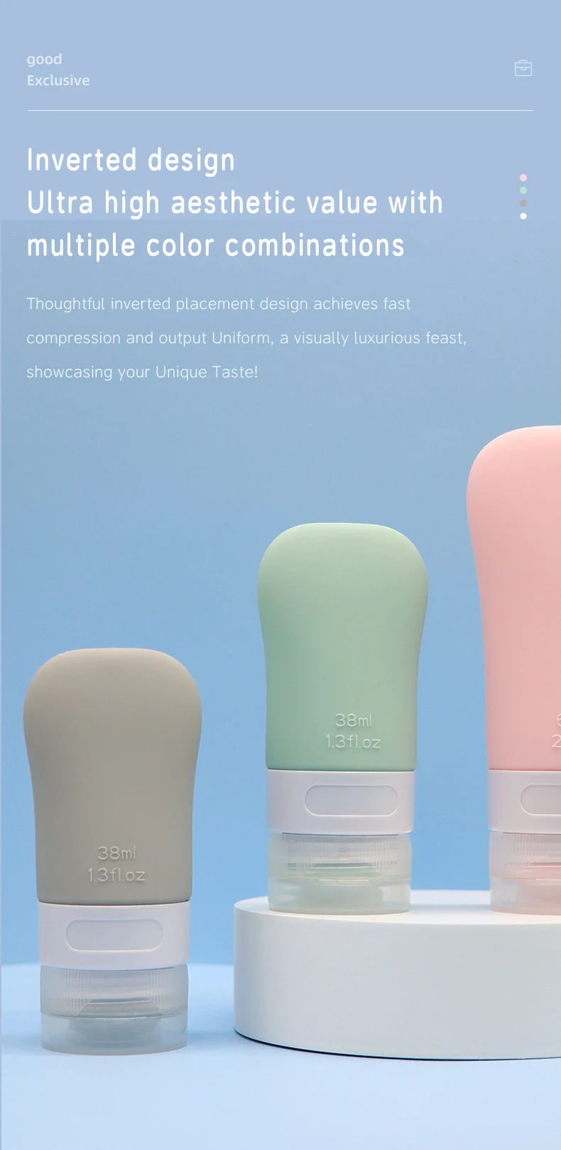 80ml Ladylike style Silicone Travel Cosmetic Bottle