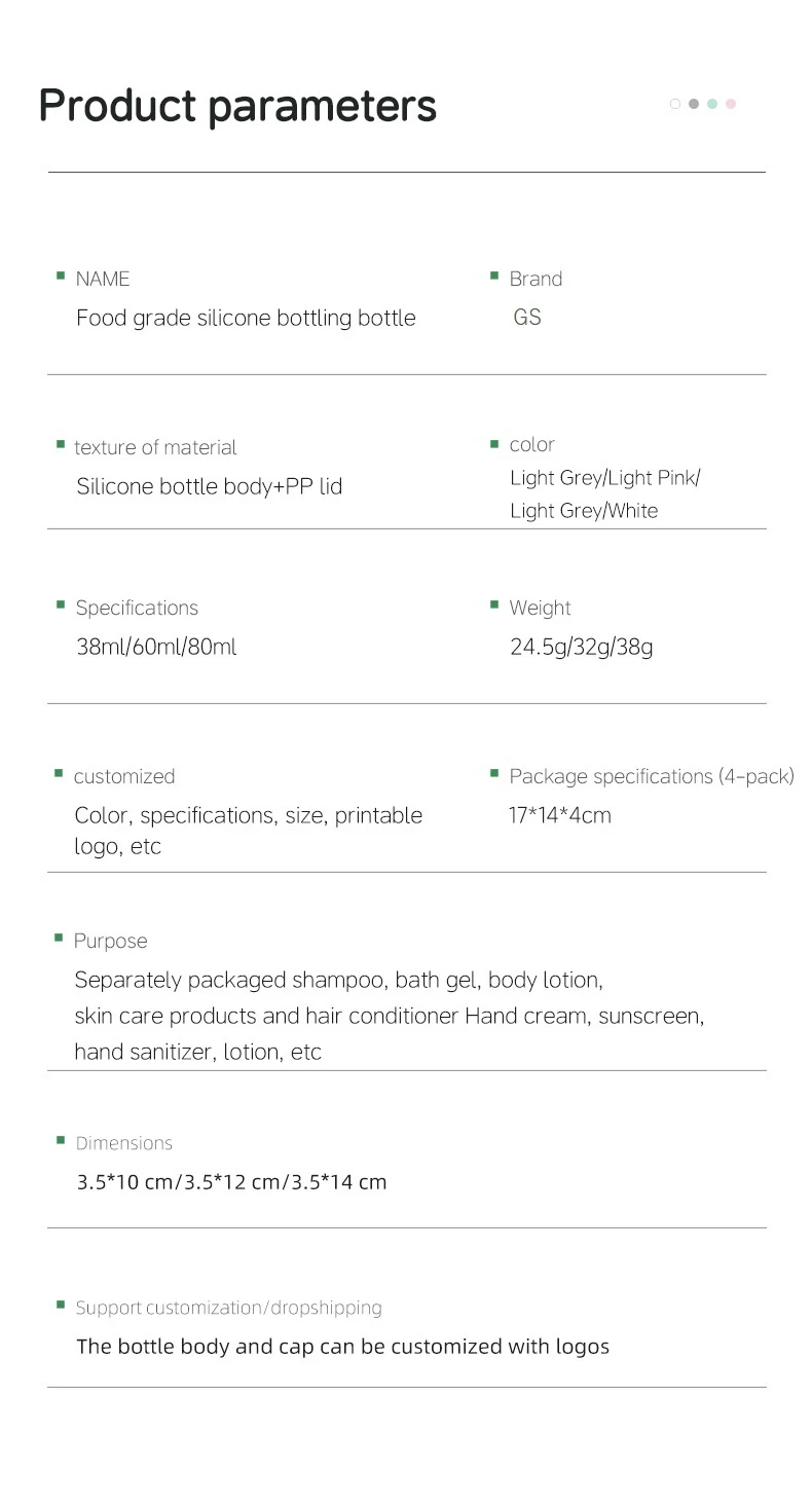 80ml Ladylike style Silicone Travel Cosmetic Bottle