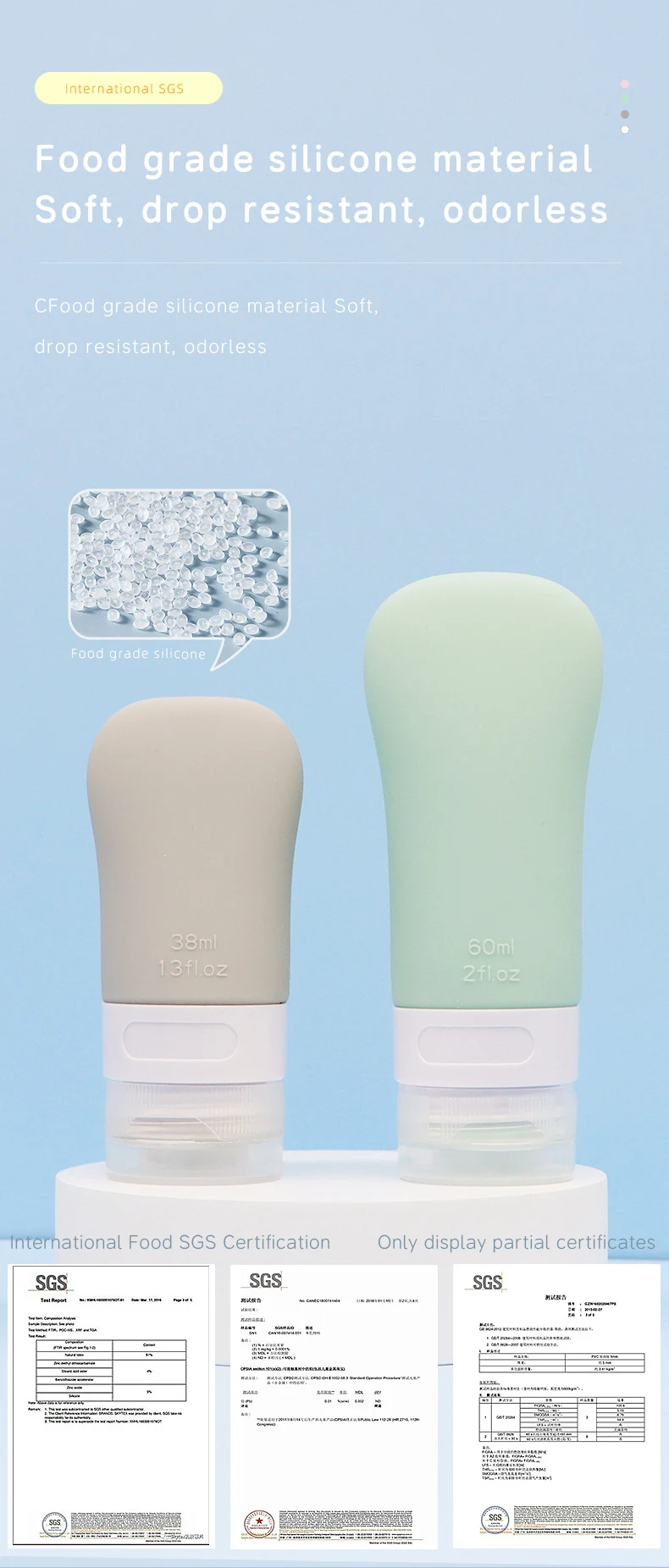 38ml Ladylike style Silicone Travel Cosmetic Bottle