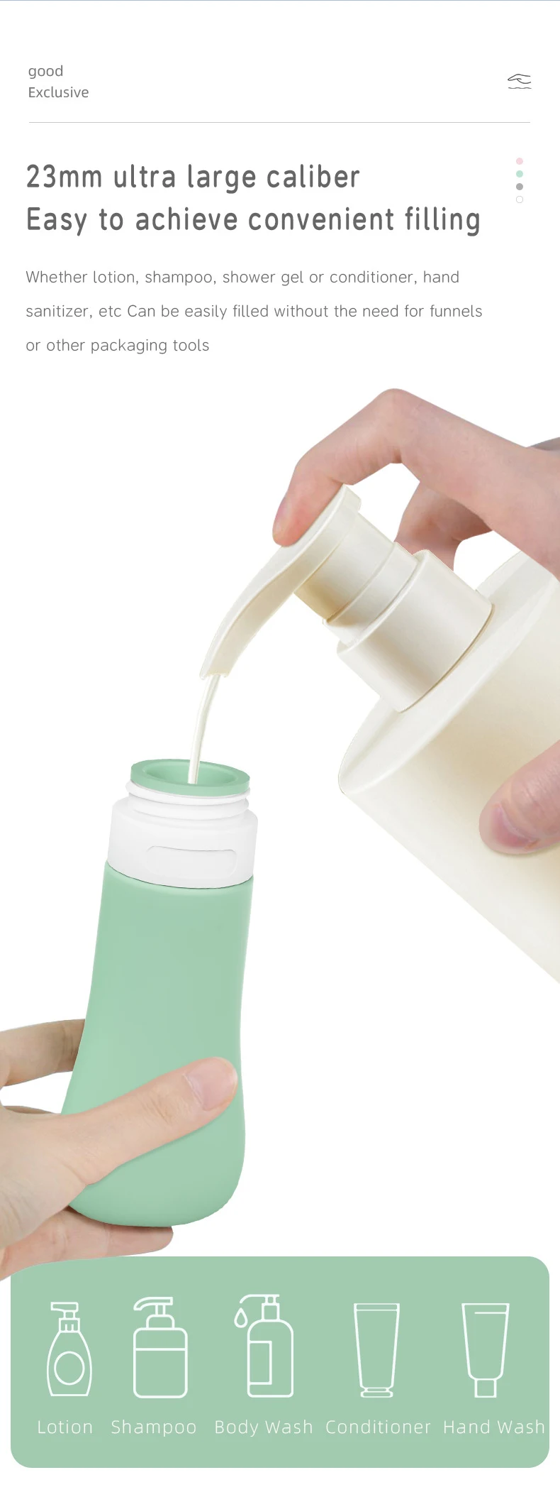 38ml Ladylike style Silicone Travel Cosmetic Bottle